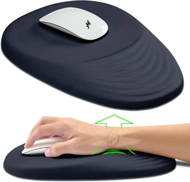 Main image of Ergonomic Mouse Pad Wrist Support Terraced Slope Carpal Tunnel Wrist Pad for Mouse with Unibody Memory Foam Wrist Rest Pain Relief Mousepad (Dark Blue 11.8x7.9 in)