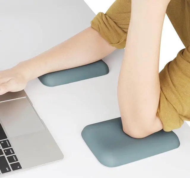 Main image of Elbow Rest Pads for Desk Green Ergonomic Wrist Rest Pad Arm Rest Pads with Memory Foam & Non-Slip Base Armrest Cushion Support Pad Relieve Elbow and Wrist Pain for Computer Office 2 Packs