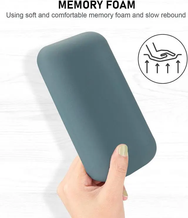 Alt view image 2 of 7 - Elbow Rest Pads for Desk Green Ergonomic Wrist Rest Pad Arm Rest Pads with Memory Foam & Non-Slip Base Armrest Cushion Support Pad Relieve Elbow and Wrist Pain for Computer Office 2 Packs