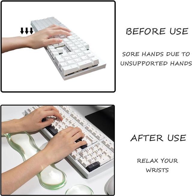 Alt view image 5 of 7 - Clear Gel Keyboard Wrist Rest Green Silicone Keyboard Wrist Rest Cute Ergonomic Wrist Rest for Keyboard 60%/75% (Green-Long)