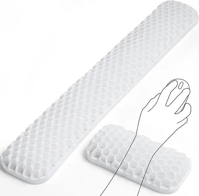 Main image of Gel Computer Keyboard Wrist Rest Set Ergonomic Keyboard and Mouse Pad 2Pcs Upgrade Cooling Soft Breathable Wrist Support for Computer Office Studying Gaming 2-in-1