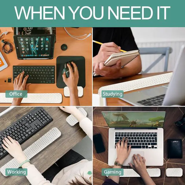 Alt view image 7 of 7 - Gel Computer Keyboard Wrist Rest Set Ergonomic Keyboard and Mouse Pad 2Pcs Upgrade Cooling Soft Breathable Wrist Support for Computer Office Studying Gaming 2-in-1