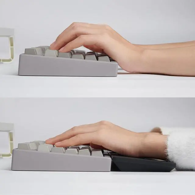 Alt view image 3 of 7 - Mechanical Keyboard Silicone Wrist Rest Keyboard Rest Wrist Guard with Column Hand Rests (Black 80%)