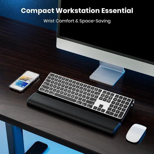 Alt view image 3 of 7 - Wrist Rest for Computer Keyboard Keyboard Riser for Easy Typing Keyboard Stand for Desktop with Silicone Wrist Pad 3-Level Height Adjustment Keyboard Pad for Keyboard for Office Home-Black