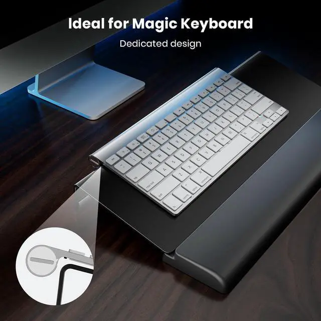Alt view image 4 of 7 - Wrist Rest for Computer Keyboard Keyboard Riser for Easy Typing Keyboard Stand for Desktop with Silicone Wrist Pad 3-Level Height Adjustment Keyboard Pad for Keyboard for Office Home-Black
