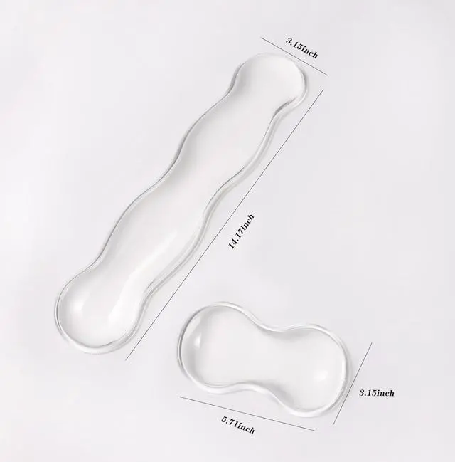 Alt view image 7 of 7 - Clear Gel Wrist Rest for Keyboard and Mouse White Silicone Keyboard Wrist Rest Set Cute Ergonomic Wrist Rest for Keyboard 60%/75%(White)