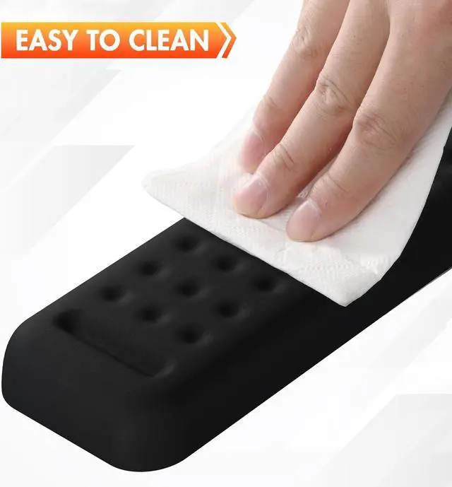 Alt view image 6 of 7 - Keyboard Wrist Rest - 17 3/8 in Wrist Rest for Computer Keyboard with Massage Dots Memory Foam Wrist Pad for Keyboard with Non-Slip PU Base for Ergonomic Wrist Support.