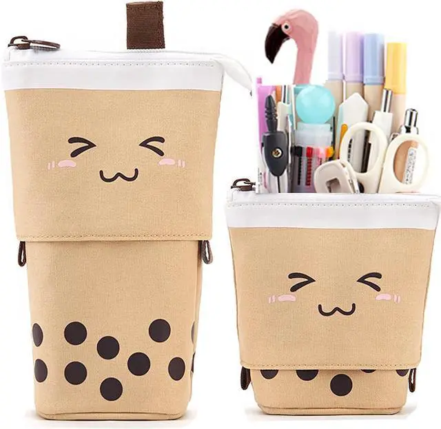 Main image of Telescopic Pencil Bag Pen Holder Pop Up Stationery Case, Stand-up Retractable Transformer Bag Standing Organizer, Great for Christmas Holiday New Year Office Bag
