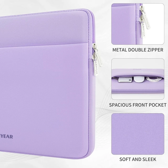 Alt view image 2 of 7 - RAINYEAR Laptop Sleeve Case 13.3 Inch Portable Case with Pocket Purple
