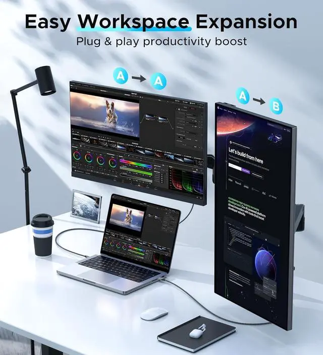 Alt view image 3 of 7 - WARRKY USB C to HDMI Cable 4K 60Hz[Anti-Interference, Gold-Plated Plugs] Aluminum HDR Type-C to HDMI 2.0 Cord, Thunderbolt 3/4/5 Compatible for iPhone 15/16 Series, MacBook, iMac, iPad Pro, Galaxy-6ft