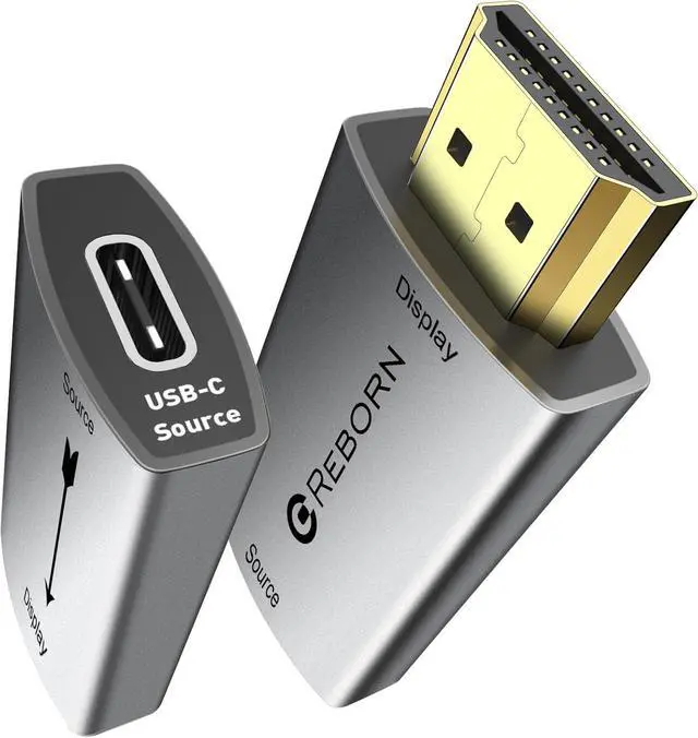 Main image of USB C Female to HDMI Male Adapter | 4K Uni-Directional USB Type C Source to HDMI 2.0 Display Converter Thunderbolt 3/4 to HDMI for MacBook Pro/Air Galaxy S8 to S23 Surface - 1 Pack