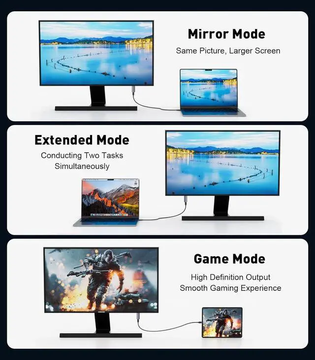 Alt view image 7 of 7 - USB C Female to HDMI Male Adapter | 4K Uni-Directional USB Type C Source to HDMI 2.0 Display Converter Thunderbolt 3/4 to HDMI for MacBook Pro/Air Galaxy S8 to S23 Surface - 1 Pack