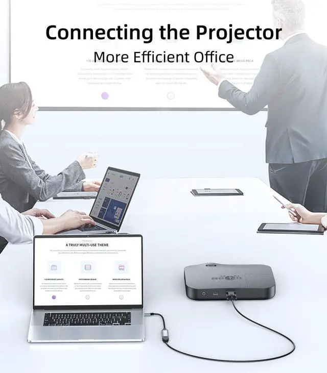 Alt view image 3 of 7 - USB C to HDMI Adapter 4K@60Hz USB Type-C to HDMI Female Adapter [Thunderbolt 3/4 Compatible] for MacBook Pro/Air for iPhone16/15 Surface  Galaxy S25 S24 USB C Laptop Tablet Cell Phone