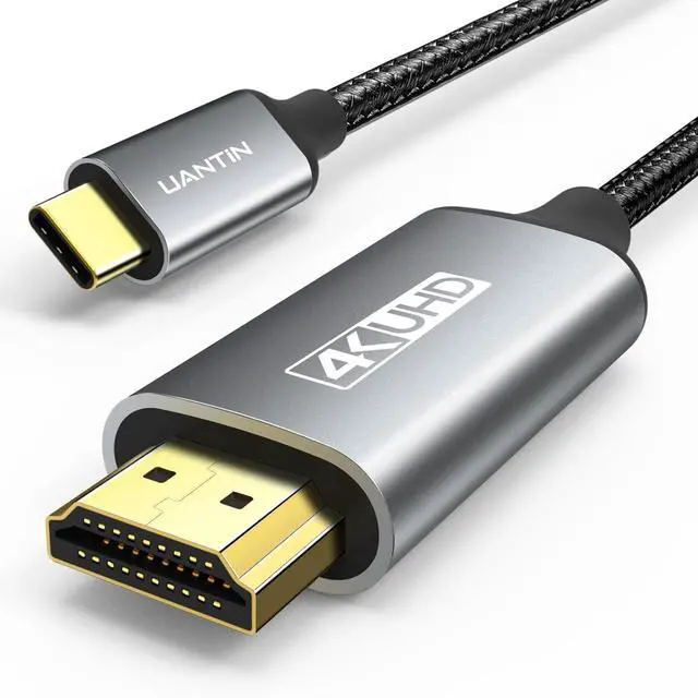 Main image of USB C to HDMI Cable 6Ft | 4K High-Speed USB 3.1 Type-C to HDMI Cord [Thunderbolt 3/4/5 Compatible] with MacBook Galaxy S9 to S24 iPhone 15/16 iPad Pro iMac Surface