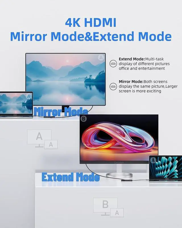 Alt view image 3 of 7 - USB C Hub 7 Ports USB C MultiPort Adapter for MacBook Pro/Air Type C to HDMI Dongle with 4K HDMI 1 USB 3.2 Up to 10Gbps 2 USB 2.0 100W PD SD/TF for iPhone 15/16 and Other Type C Devices