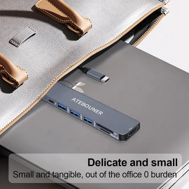 Alt view image 7 of 7 - MacBook Adapter Multiport USB c hub multiport Adapter MacBook USB Adapter USB hub USB c 7 in 1 usbc dongle with 4K HDMI 100W PD USB 3.0 hub with sd Card Reader usbc hub USB Adapter for MacBook Air