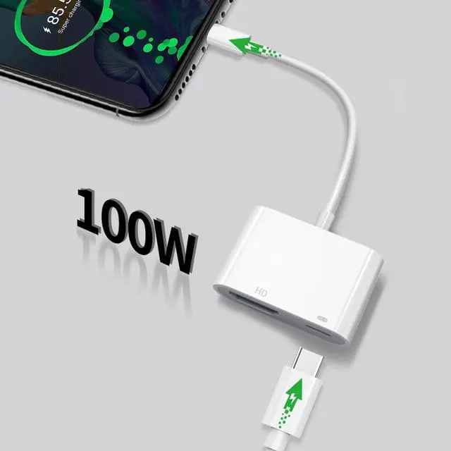 Alt view image 3 of 7 - USB C to HDMI Adapter for iPhone 15/16 to TV Type C to HDMI Adapter with 100W Fast Charging and 4K@60Hz Compatible with iPhone15 iPhone16 MacBook Ipad