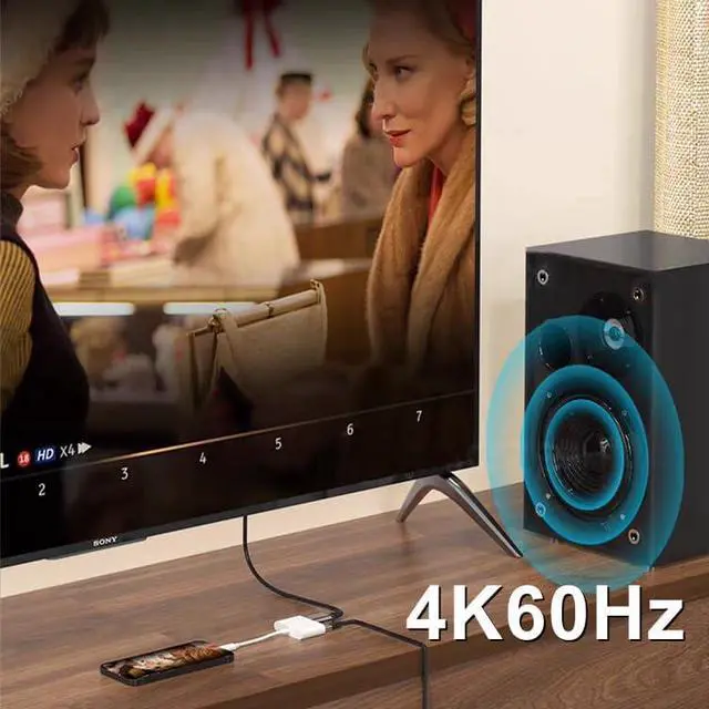 Alt view image 5 of 7 - USB C to HDMI Adapter for iPhone 15/16 to TV Type C to HDMI Adapter with 100W Fast Charging and 4K@60Hz Compatible with iPhone15 iPhone16 MacBook Ipad