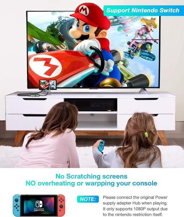 Alt view image 5 of 7 - USB C to Dual HDMI Adapter USB C Hub to HDMI 4 in 1 USB C Hub Multiport Adapter with 2 HDMI Ports 4K USB 3.0 Power Delivery Type C Port Compatible for MacBook Nintendo Switch USB C Device