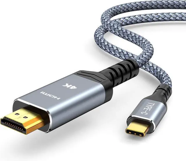Main image of USB C to HDMI Cable @60Hz 4K USBC to HDMI 1.8M [Thunderbolt 3/4/5 Compatible] Type-C to HDMI Cord 2.0 Braided for iPhone 16/15 Series MacBook Pro/Air iPad Surface Galaxy XPS and More