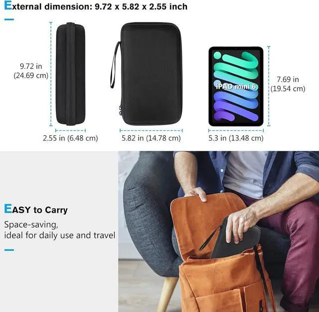 Alt view image 2 of 6 - Large Hard Travel Electronic Organizer Case for MacBook Power Adapter Chargers Cables Tech Organizer Hard Drive USB Flash Disk SD Card Portable Electronics Accessories Bag -Black