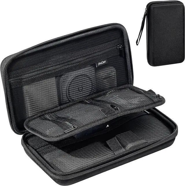 Main image of Large Hard Travel Electronic Organizer Case for MacBook Power Adapter Chargers Cables Tech Organizer Hard Drive USB Flash Disk SD Card Portable Electronics Accessories Bag -Black