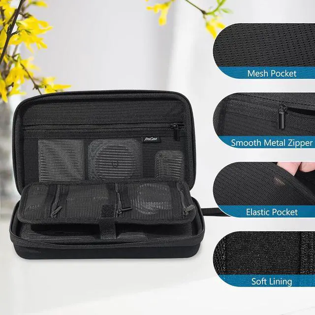 Alt view image 3 of 6 - Large Hard Travel Electronic Organizer Case for MacBook Power Adapter Chargers Cables Tech Organizer Hard Drive USB Flash Disk SD Card Portable Electronics Accessories Bag -Black