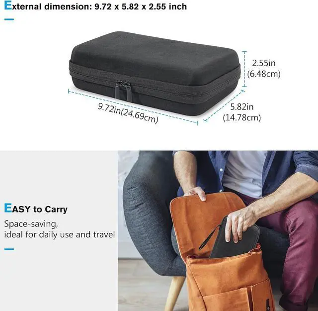 Alt view image 6 of 6 - Large Hard Travel Electronic Organizer Case for MacBook Power Adapter Chargers Cables Tech Organizer Hard Drive USB Flash Disk SD Card Portable Electronics Accessories Bag -Black