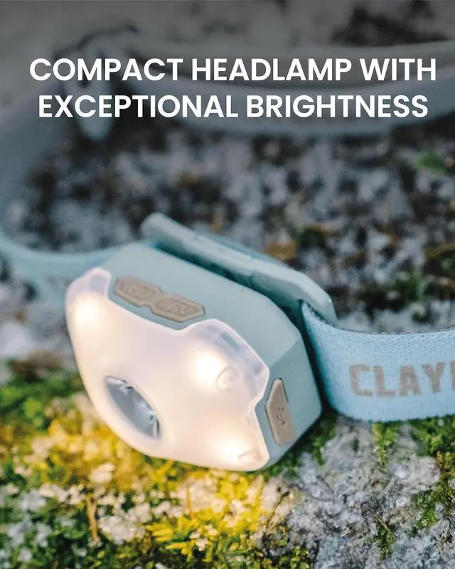Alt view image 3 of 7 - Heady2 (Mint Gray) - Rechargeable LED Headlamp Flashlight Lightweight for Camping Running Hiking Emergency & Industrial Use. USB-C Charging Up to 40 Hours Battery Life Waterproof.