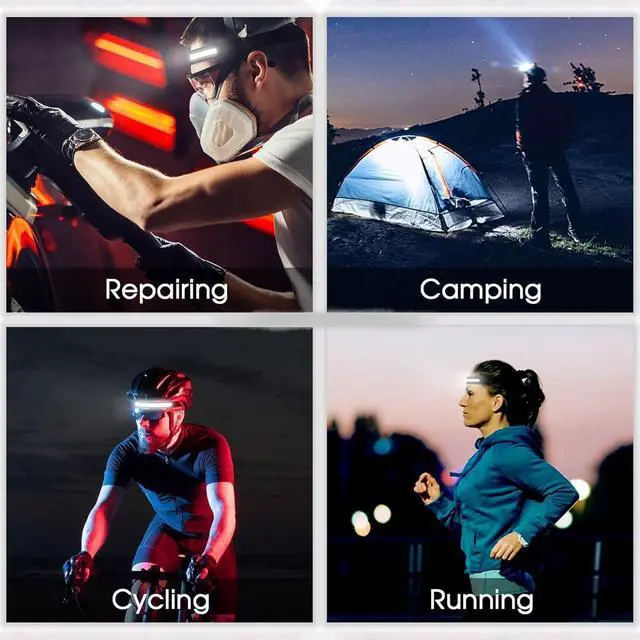 Alt view image 5 of 7 - USB Rechargeable LED Headlamp | IPX4 Waterproof Head Lamp | Head Light Flashlight for Camping Hiking Running Mechanic Work Home Repairs Power Outage Fishing Cycling and Anything Outdoors.