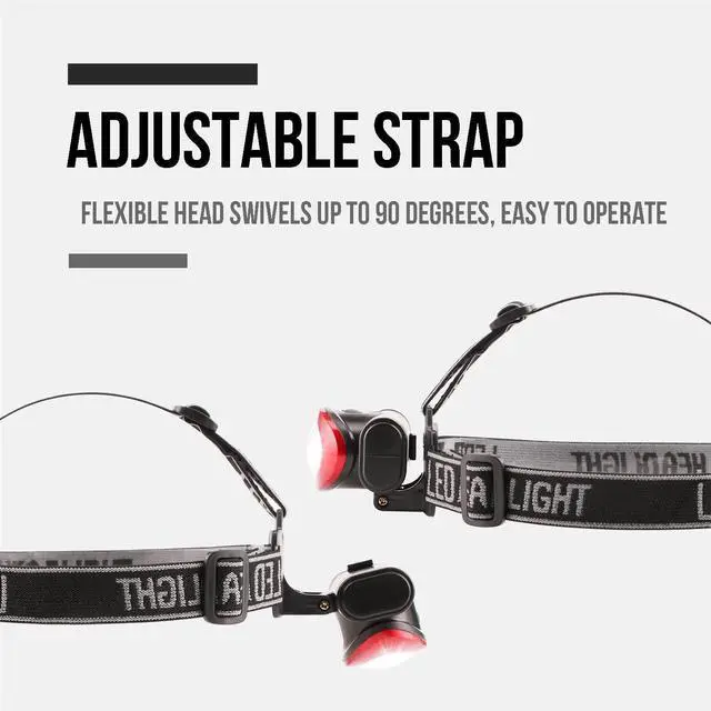 Alt view image 6 of 6 - Headlamp 10 Pack 12 LED 3 Mode Portable Head Lamp Flashlight Outdoor Lightweight Durable Headlight for Running Camping Reading Fishing Hunting Walking Jogging Black + Red Color