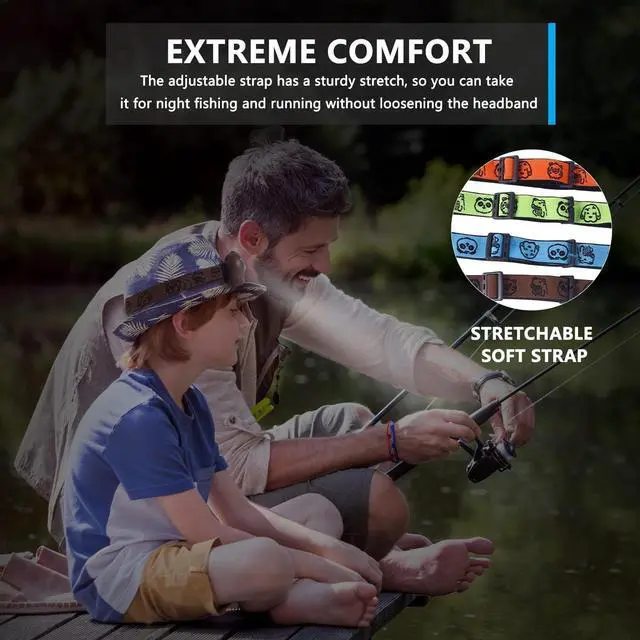 Alt view image 5 of 7 - 4 Pack Kids Headlamp Stocking Stuffers for Kids Christmas Gift for Girls Boys Animals Head Lamp for Camping Running Batteries Included