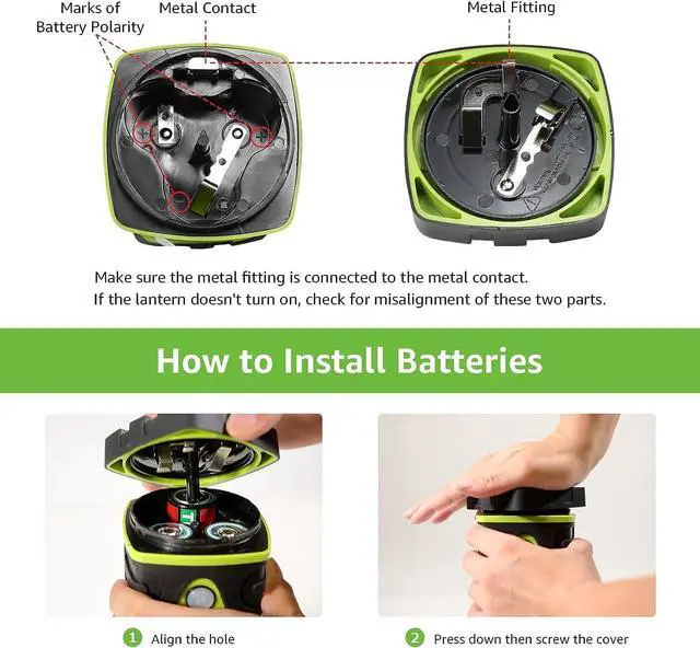 Alt view image 5 of 7 - LE 1000LM Battery Powered LED Camping Lantern Waterproof Tent Light with 4 Light Modes Camping Essentials Portable Lantern Flashlight for Camping Emergency Light Power Outages Not Rechargeable