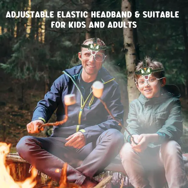 Alt view image 5 of 7 - LED Headlamp for Kids Flashlight Camping Gear Roar & Silent Mode Outdoor Toy Head Lamp for Boy Girl Toddler 3.4oz Lightweight Headlight Birthday Gift Easter Basket Stuffer Battery Included