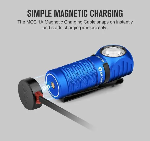 Alt view image 6 of 7 - Perun 2 Mini LED Headlamp 1100 Lumens Rechargeable Right Angle Flashlight with Headband EDC Handheld Flashlight for Camping Running Outdoor Power Outage (Blue Cool White: 5700~6700K)