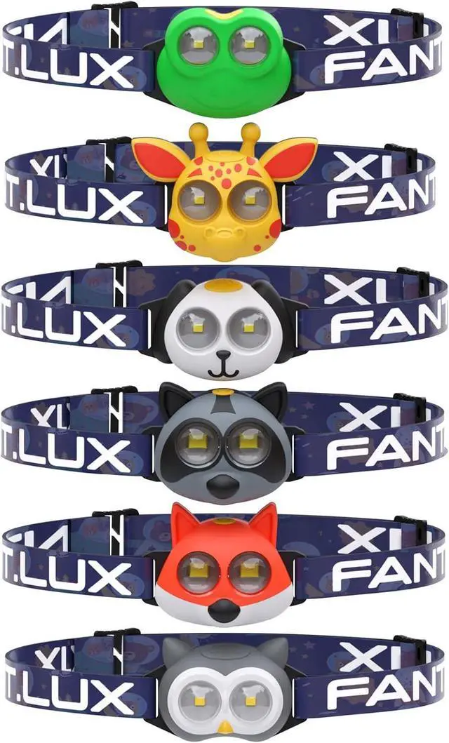 Main image of Headlamp for Kids Battery Powered LED Headlamps Owl Frog Giraff Dog Fox Raccoon Theme Gift for Childrens Day Birthday Toddlers - 6 PCS