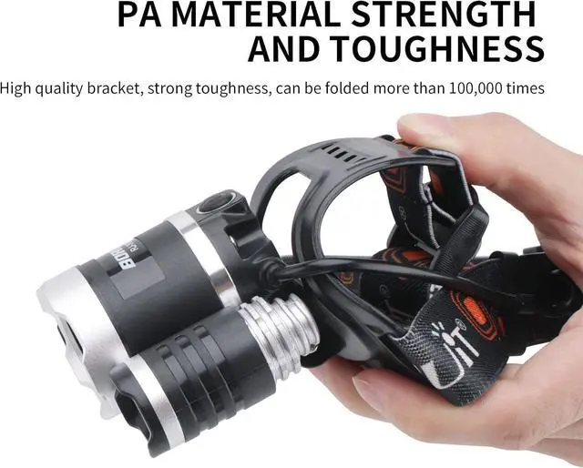 Alt view image 6 of 7 - RJ-3000 LED Green Headlamp 3 Modes White and Green LED Hunting Headlight USB Rechargeable 5000 Lumens Tactical Head lamp for Fishing Running Camping Hiking