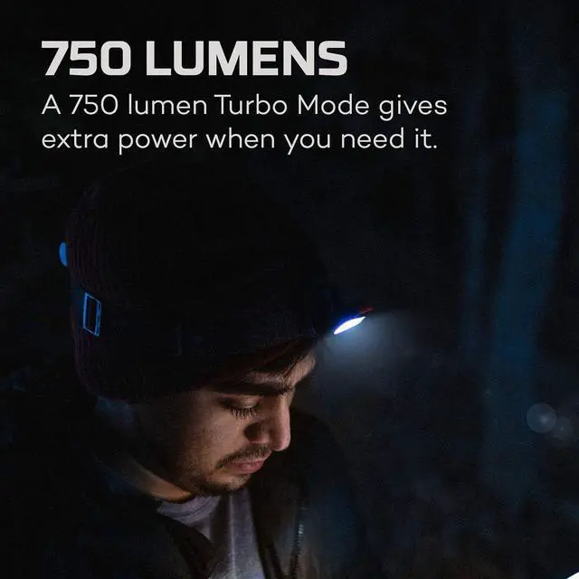 Alt view image 2 of 4 - Einstein 750 Lumen Outdoor Compact Easy Tilt Camping Headlamp with Red Light and Turbo Modes Includes 4 AAA Batteries and Adjustable Strap