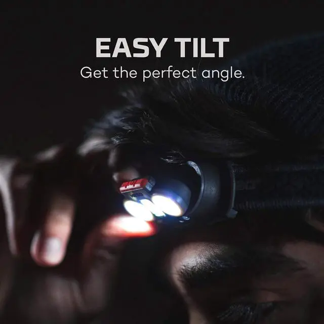 Alt view image 3 of 4 - Einstein 750 Lumen Outdoor Compact Easy Tilt Camping Headlamp with Red Light and Turbo Modes Includes 4 AAA Batteries and Adjustable Strap