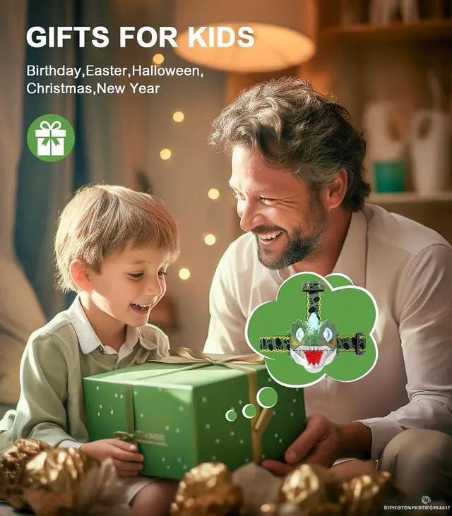Alt view image 7 of 7 - Kids Headlamp - LED Dinosaur Headlamp with Adjustable Headband for Boys and Girls 3 Lighting Modes - Perfect for Camping Hiking and Reading - Ages 3-12+