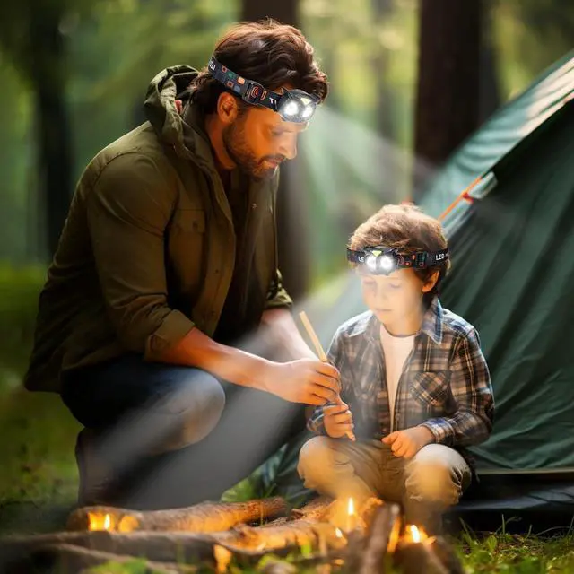 Alt view image 3 of 7 - 2 Pack LED Headlamp Owl Headlight for Kids Leightweight COB Head Lamp 4 Modes Battery Powered Head Lights for Boys Girls Adults Gifts for Birthday Party Christmas