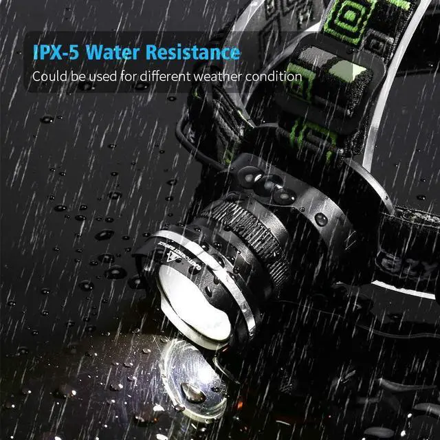 Alt view image 5 of 7 - LED Headlamp Super Bright Headlamp Headlight Flashlight 3 Modes Zoomable Headlamps for Runing Hiking Camping Fishing Hunting(Black)