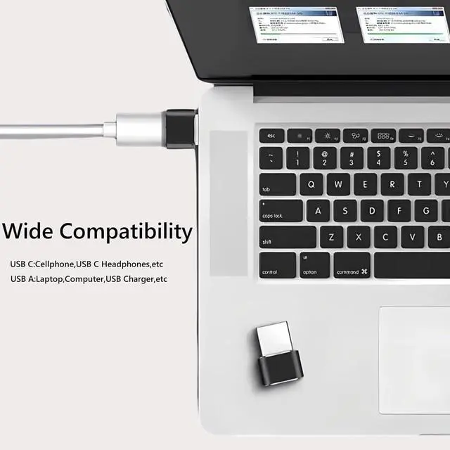 Alt view image 2 of 7 - USB to USB C Adapter USB C Female To USB Male Super Fast Charging and OTG Adapter Converter Compatible with iPhone 15 14 13 12 11 Pro Max Plus iPad Pro Air 5 Mini 6  Galaxy S24/S23/S22 (4 Pack)