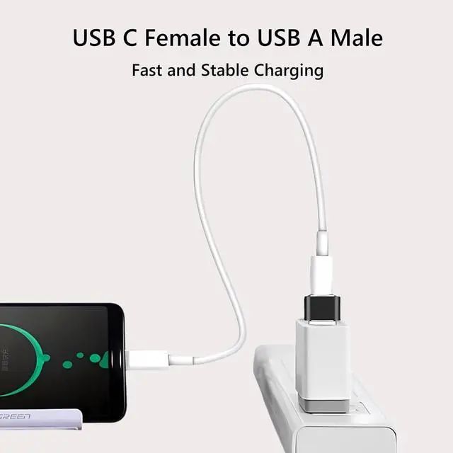 Alt view image 4 of 7 - USB to USB C Adapter USB C Female To USB Male Super Fast Charging and OTG Adapter Converter Compatible with iPhone 15 14 13 12 11 Pro Max Plus iPad Pro Air 5 Mini 6  Galaxy S24/S23/S22 (4 Pack)