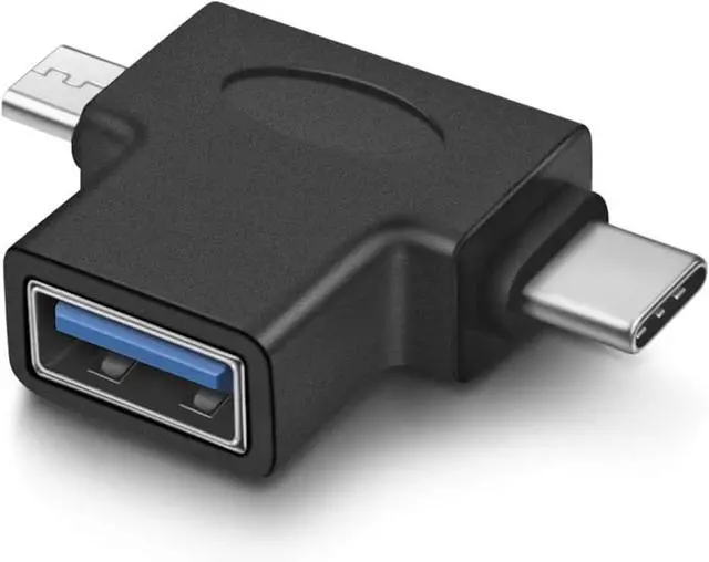 Alt view image 7 of 7 - 2 in 1 OTG Converter USB 3.0 to Micro USB and Type C Adapter USB3.0 Female to Micro USB Male and USB C Male Connector (1 Pack)