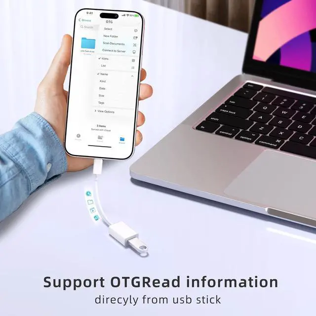 Alt view image 3 of 7 - USB C to USB 3.0 Adapter 2 Pack USB C Male to USB Female OTG Cable Thunderbolt3 to USB Adapter Compatible with MacBook Pro/Air iPhone 16 Pro Max/16 Plus/16/15 Galaxy S24/S23/S22/S21