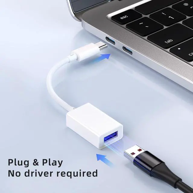 Alt view image 4 of 7 - USB C to USB 3.0 Adapter 2 Pack USB C Male to USB Female OTG Cable Thunderbolt3 to USB Adapter Compatible with MacBook Pro/Air iPhone 16 Pro Max/16 Plus/16/15 Galaxy S24/S23/S22/S21