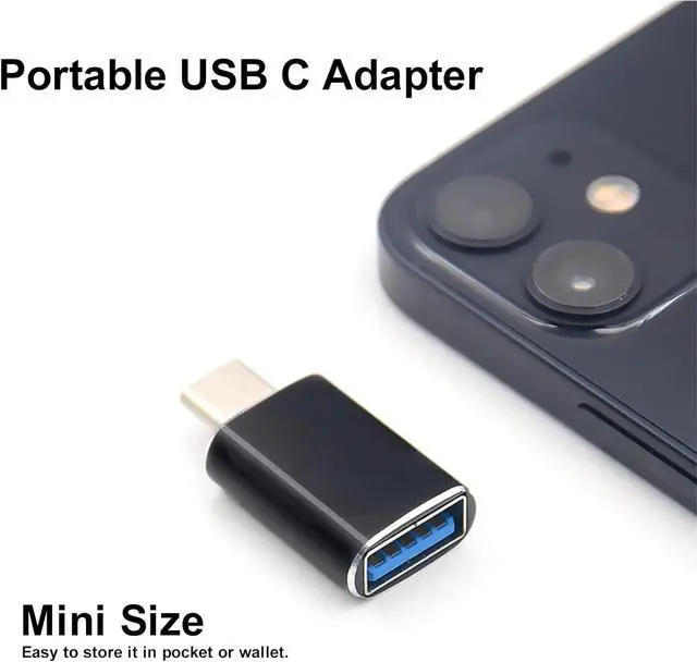 Alt view image 3 of 7 - USB C Adapter USB C to USB 3.0 Adapter (2 Pack) Converter Type C Male to USB A Female OTG Plug Connector for Mac Book iPad iPhone  Phone.