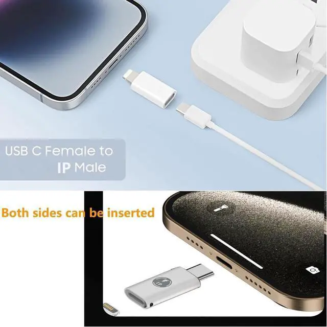 Alt view image 3 of 7 - (6Pack Adapter for iPhone Female to Type C Male USB C to USB 3.0 OTG Adapter 2 Type C Female to iPhone Male Compatible with iPhone 15 14 13 12Pro Max Plus  Galaxy Laptop PC