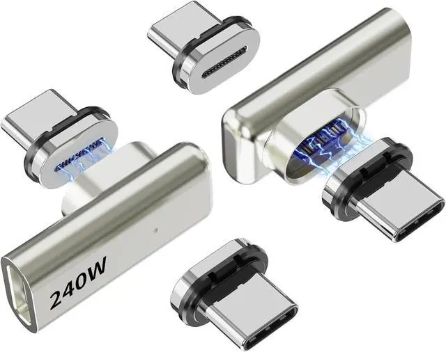Main image of 240W USB C Magnetic Adapter Right Angle 90 Degree USB-C Male to Female Connector 40Gbps Data Transfer 4K Video Output Right Angle USB C Adapter for MacBook Pro/Air Steam Deck PS5